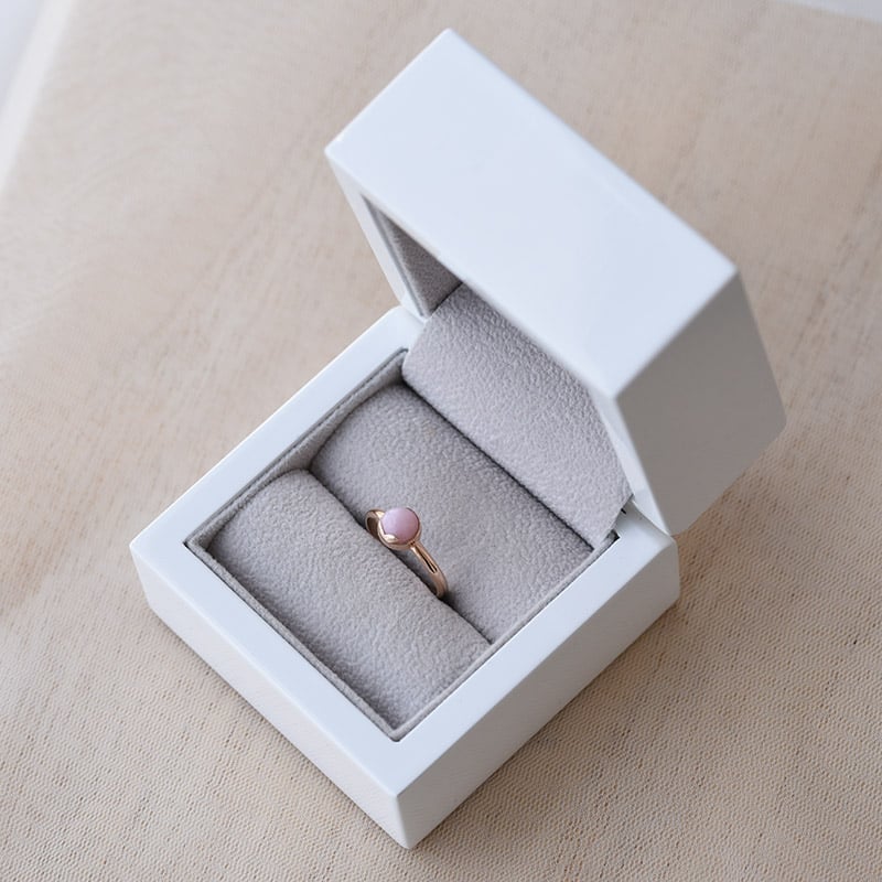 Prsteň s cabochon ružovým opál 65838