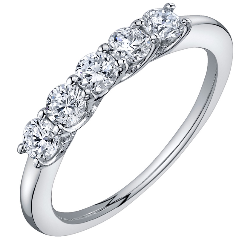 Zlatý half eternity prsteň so syntetickými diamantmi