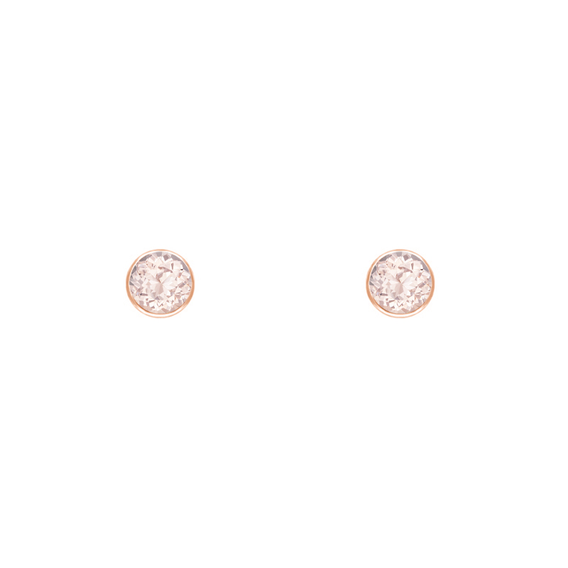 Minimalistické bezel náušnice s morganitmi Viosa
