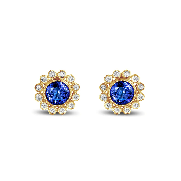 Tanzanitové náušnice s diamantmi 85668