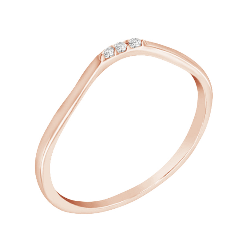 Minimalistický vykrojený prsteň s tremi diamantmi Moore 95538