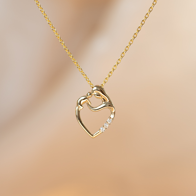 Prívesok matka a dieťa s diamantmi Remy