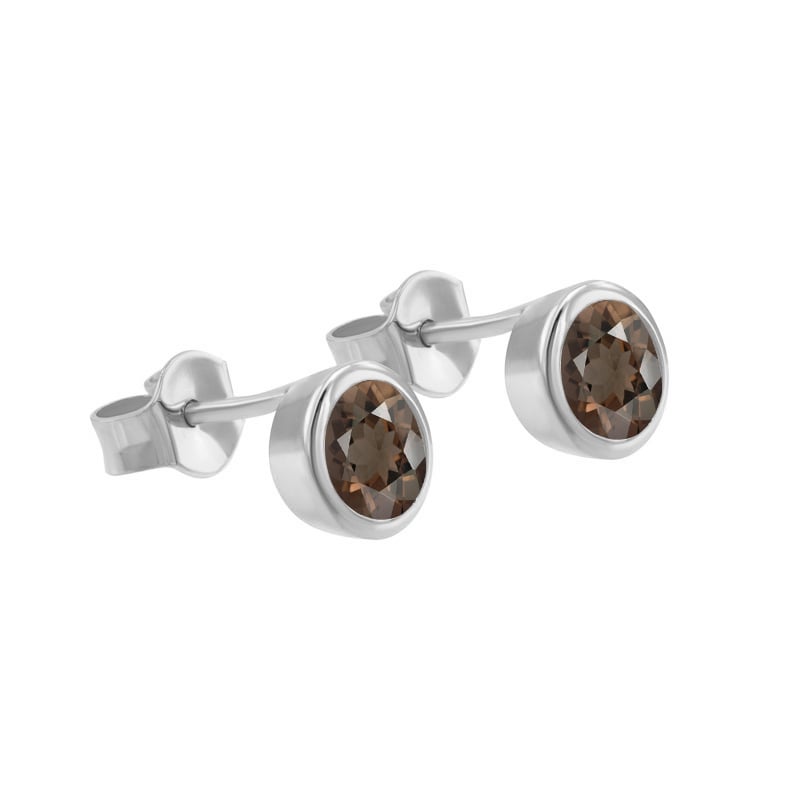 Strieborné bezel náušnice so záhnedou Sontre 102789