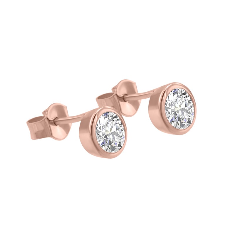 Strieborné bezel náušnice s moissanitmi Sontre 102839
