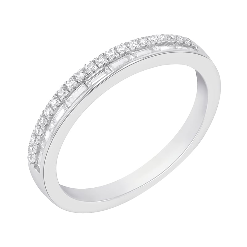 Eternity prsteň s lab-grown round a baguette diamantmi Ivonne