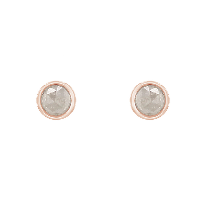 Minimalistické bezel náušnice so salt and pepper diamantmi Tofine 118489