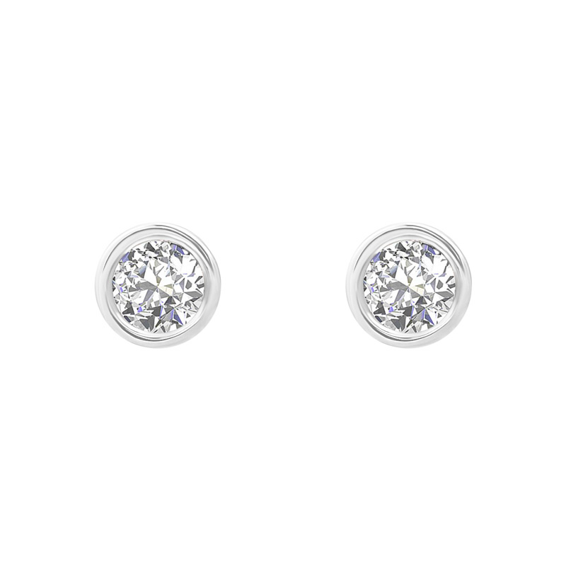 Náušnice s bezel osadenými 0.20 ct diamantmi Kamali 119919