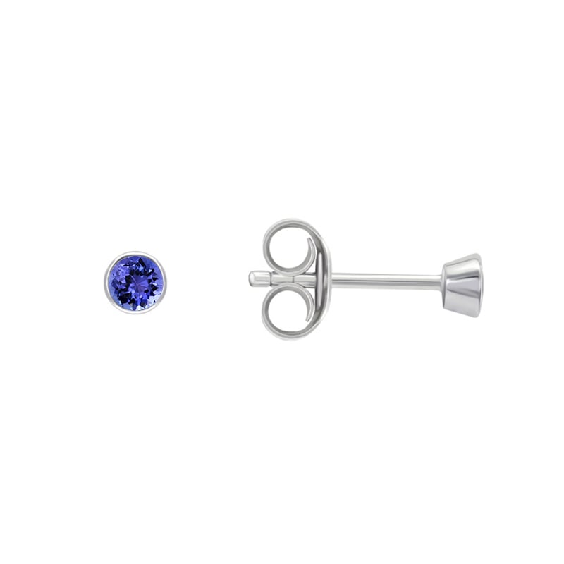 Minimalistické bezel náušnice s tanzanitmi Viosa 122109