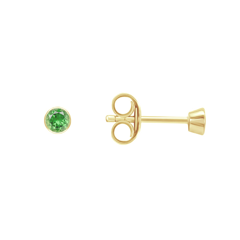 Strieborné bezel náušnice s tsavorit granátmi Viosa 125549
