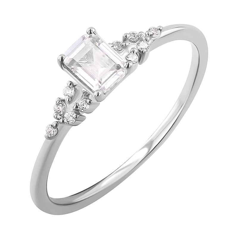Zásnubný prsteň s emerald moissanitom Sade