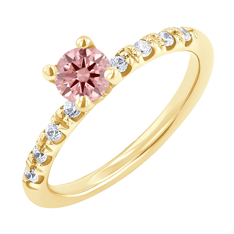 Zásnubný prsteň s certifikovaným fancy pink lab-grown diamantom Mae 132519