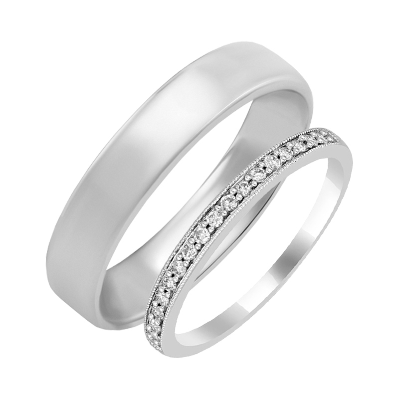 Eternity prsteň s lab-grown diamantmi a pánsky komfortný prsteň Uriel 133579
