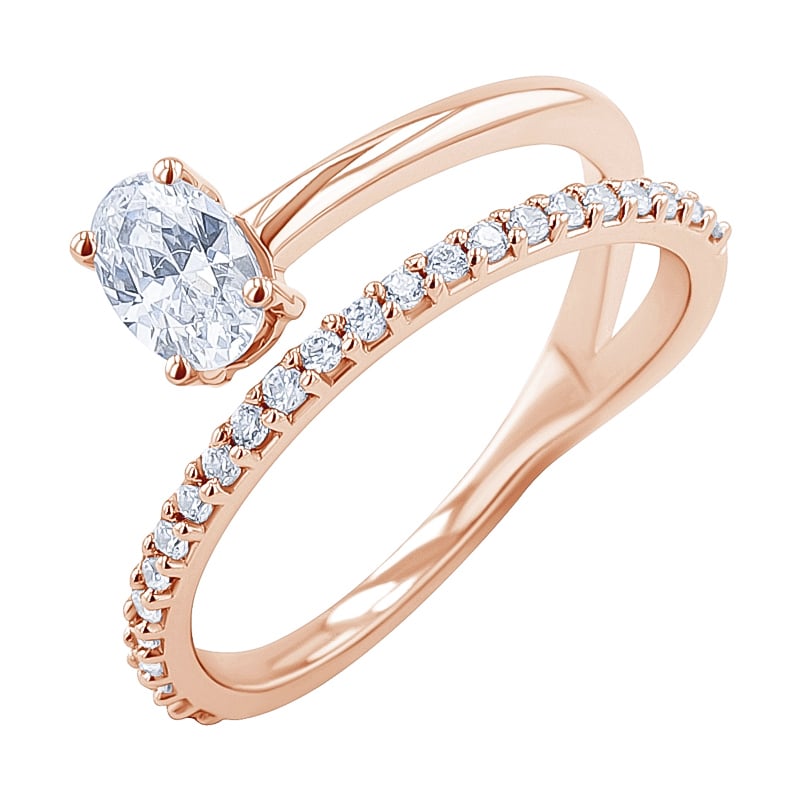 Atypický zásnubný prsteň s lab-grown diamantmi Ever 137449