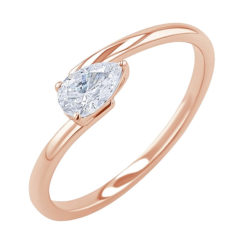 Atypický zásnubný prsteň s lab-grown pear diamantom Carol 137469