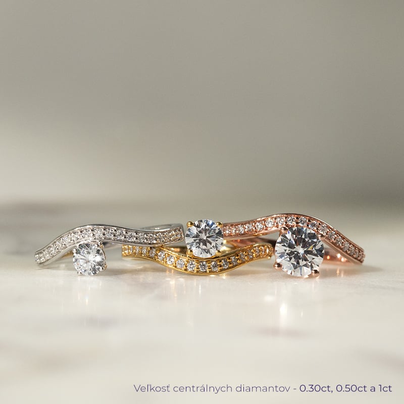 Atypický zásnubný prsteň s diamantmi Clea 137549
