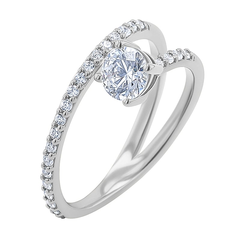 Atypický zásnubný prsteň s lab-grown diamantmi Ada