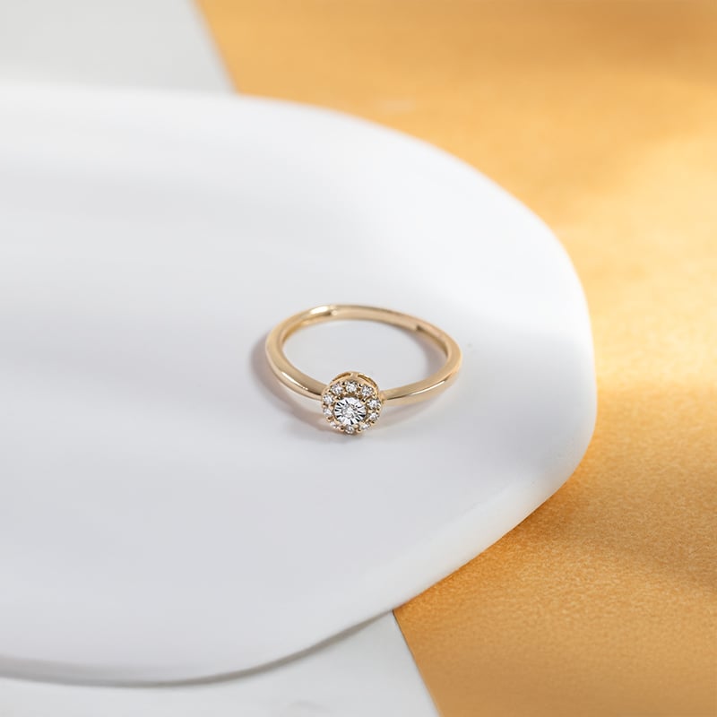 Zlatý zásnubný prsteň plný diamantov Laurel 149199