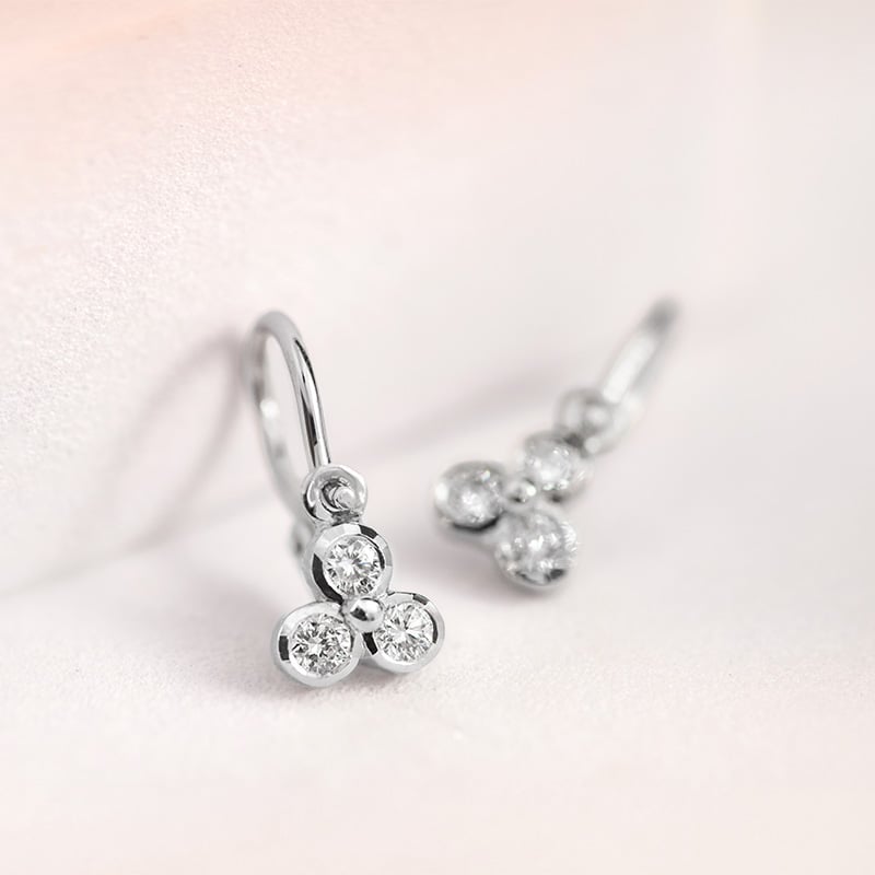 Zlaté detské náušnice s diamantmi Jasmine