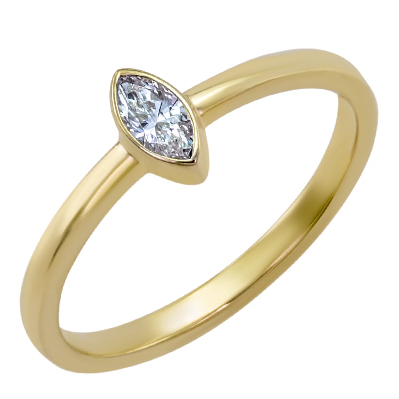 Zlatý prsteň s marquise diamantom Riawa 26289