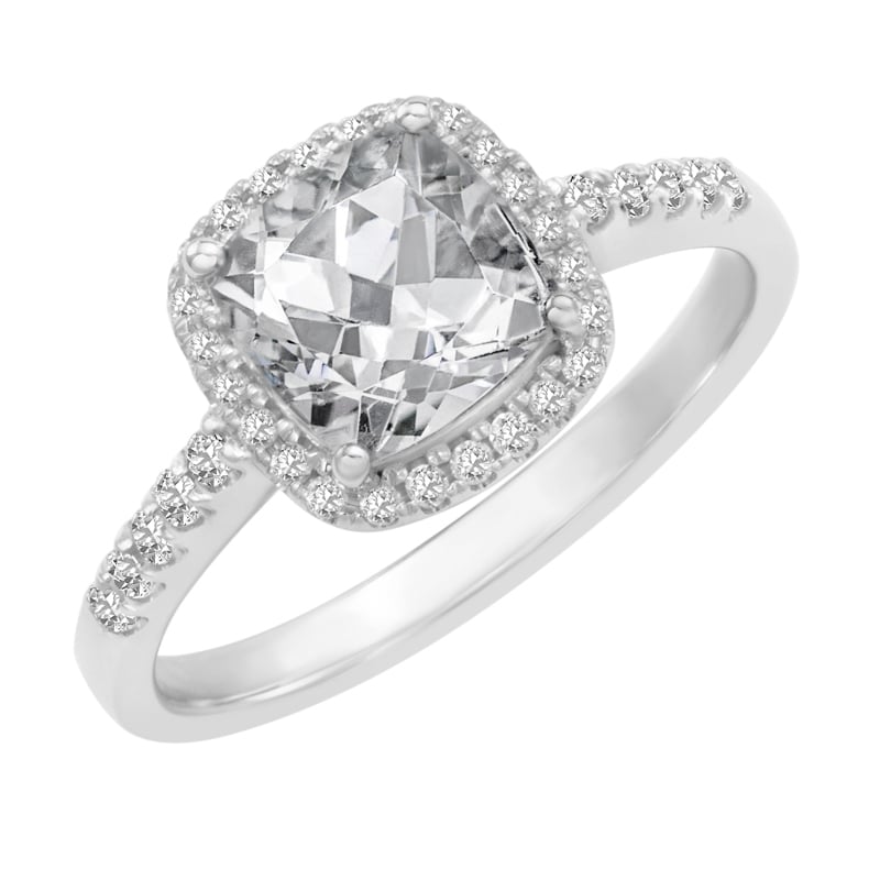 Zlatý zásnubný prsteň s topásmi a diamantmi Bahari 29489