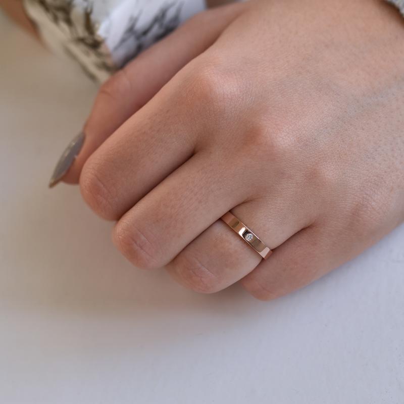 Svadobný prsteň s diamantom 38339