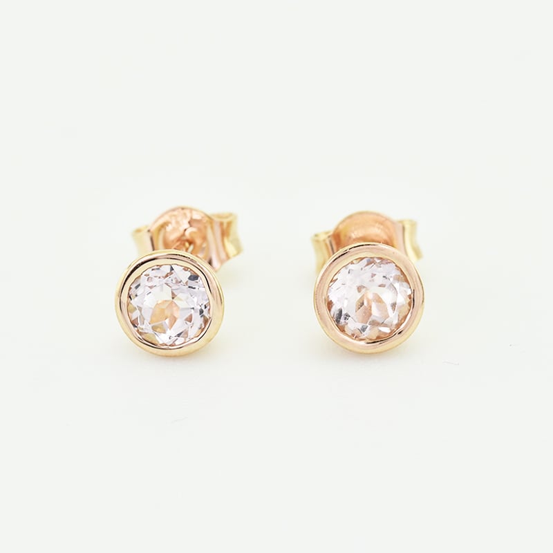 Bezel náušnice s morganitmi Sontre 41189