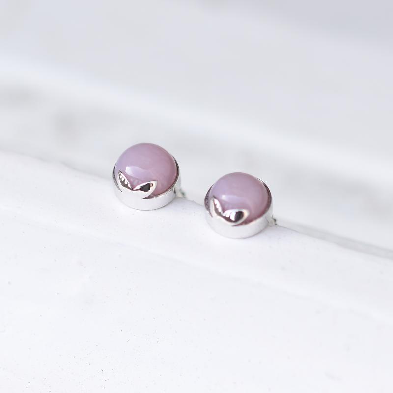 Cabochon ružové opály v náušnicích 49899