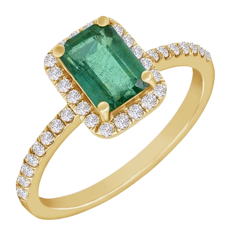 Smaragd v prsteni s diamantmi 52149