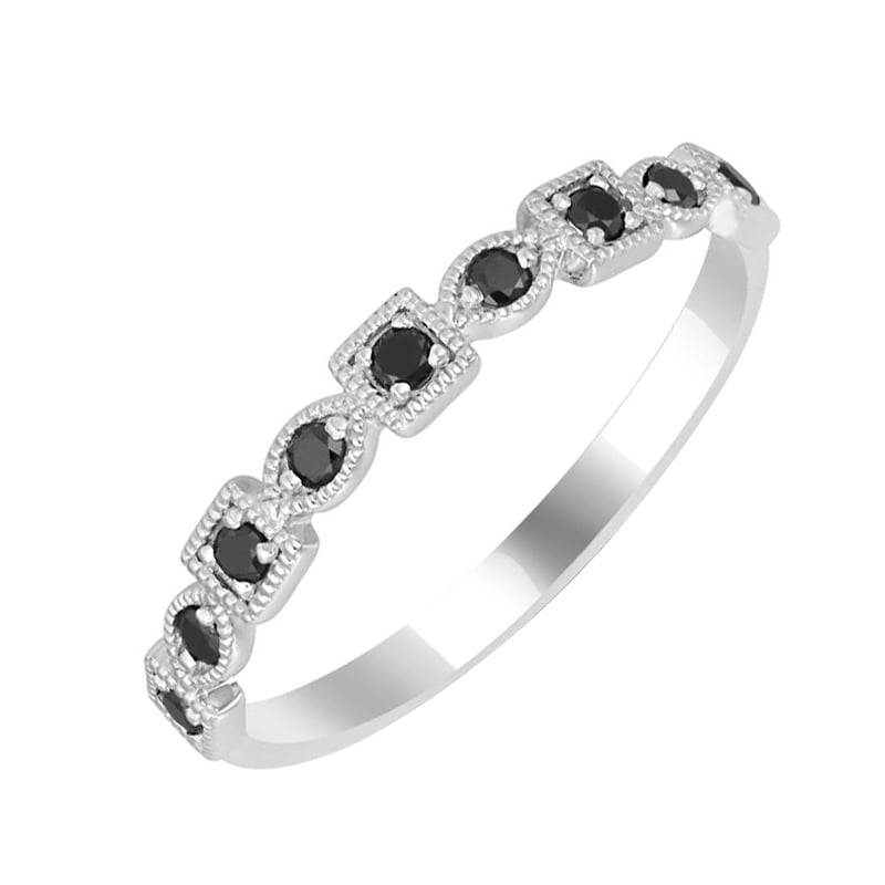 Zlatý eternity prsteň s čiernymi diamantmi 59159