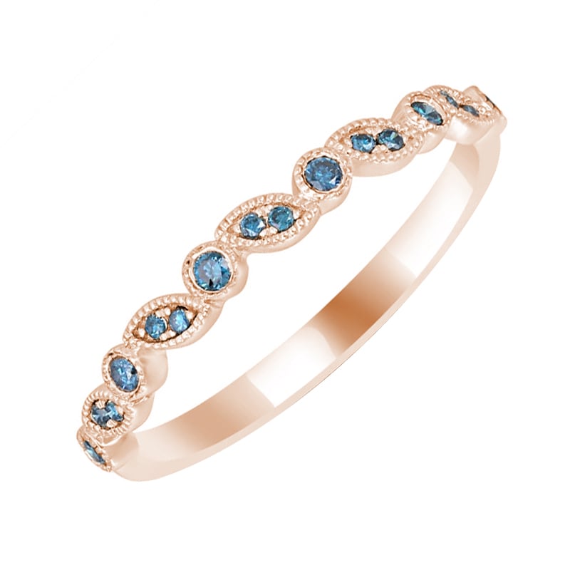 Modré diamanty v zlatom eternity prsteni Lyla