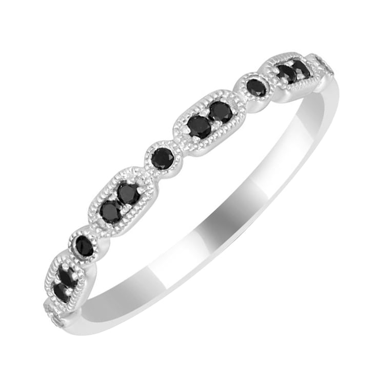 Zlatý eternity prsteň s čiernymi diamantmi Melvin