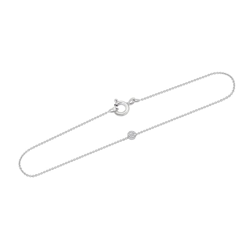 Platinový minimalistický náramok s diamantom Lepio