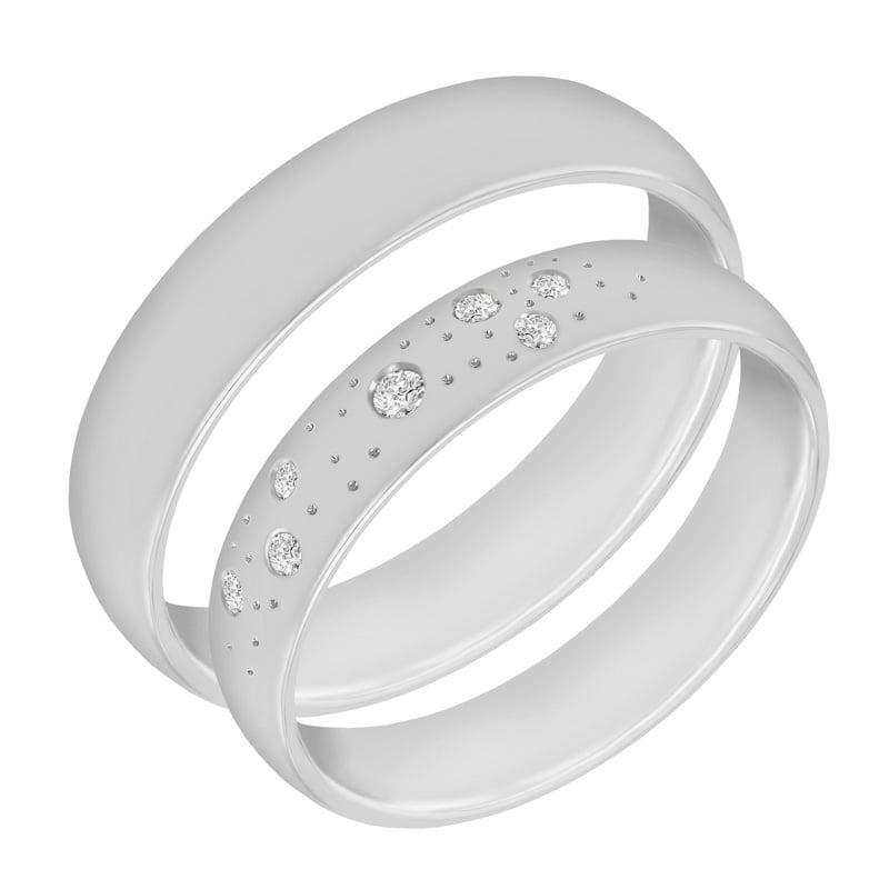 Platinové svadobné obrúčky s diamantmi