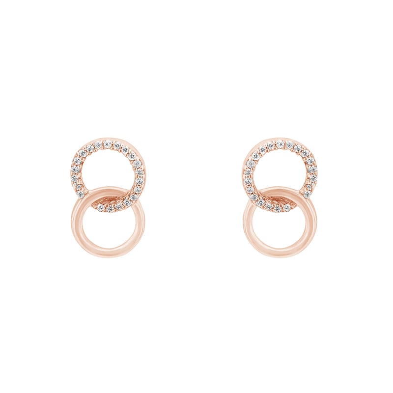 Elegantné náušnice s diamantmi z ružového zlata 80579