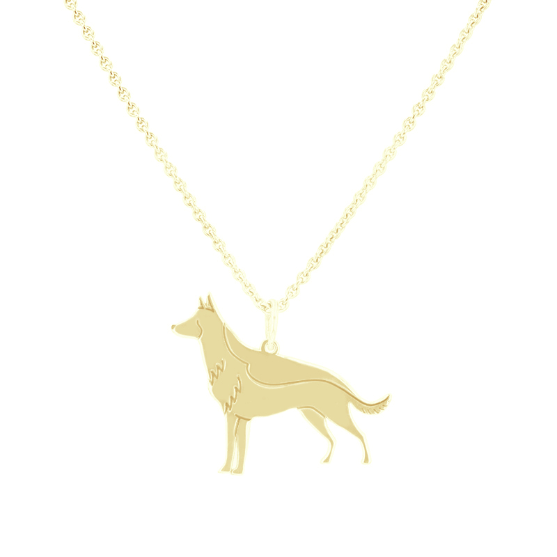 Strieborný prívesok v tvare psa s gravírom German Shepherd