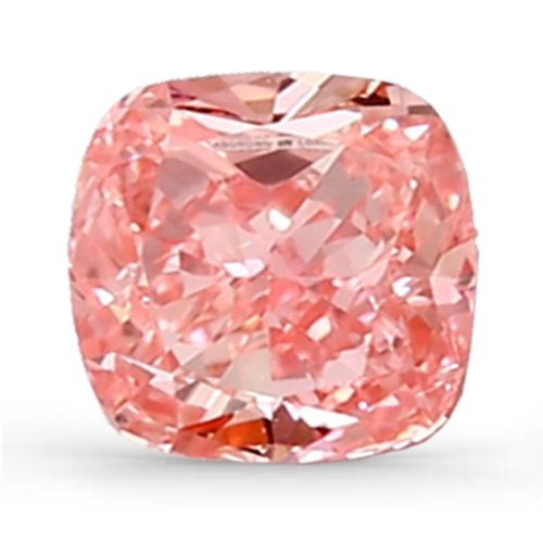 Lab-grown IGI 0.54ct SI1 Fancy Vivid Pink Cushion diamant