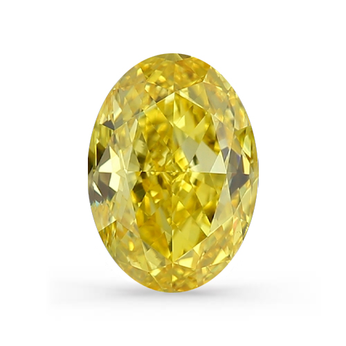 Lab-grown IGI 0.47ct VS1 Fancy Vivid Yellow Oval diamant