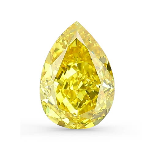 Lab-grown IGI 0.50ct SI1 Fancy Vivid Yellow Pear diamant