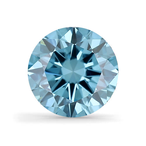 Lab-grown IGI 0.53ct VS1 Fancy Vivid Blue Round diamant