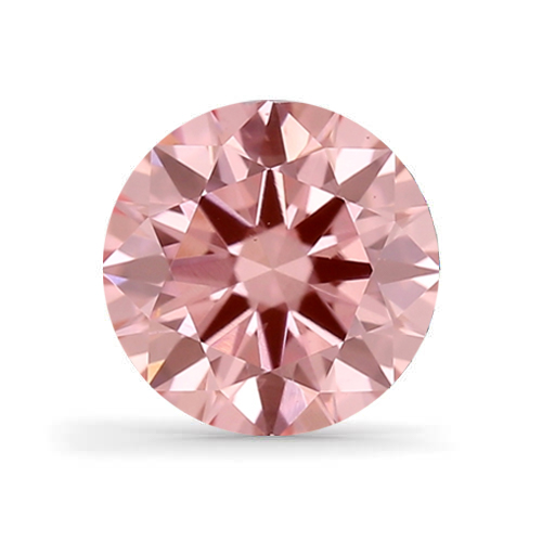 Lab-grown IGI 0.42ct VS2 Fancy Intense Pink Round diamant