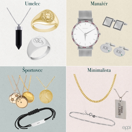 Valentínske šperky pre mužov podľa štýlu