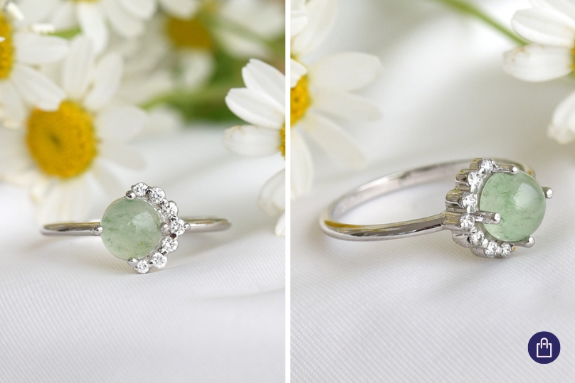 Prsten so zeleným avanturínom