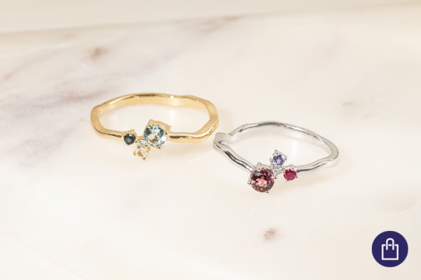 Cluster prstene s drahokamami