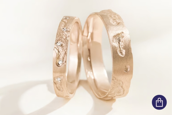 Svadobné prstene z orieškového zlata Champagne gold