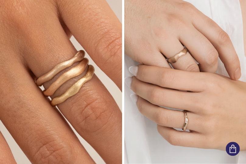 Snubní prstene v odtieni orieškového zlata Hazelnut gold