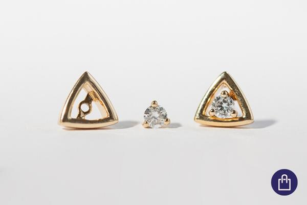 Trojuholníkové náušnice 2v1 s lab-grown diamantmi