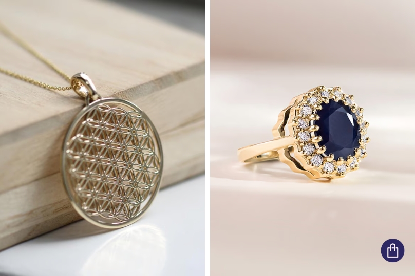 Výrazný náhrdelník a prsteň