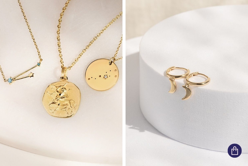 Náhrdelníky a náušnice s hviezdami a mesiacom