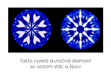 Takto vyzerá skutočná diamant so vzorom sŕdc a šípov