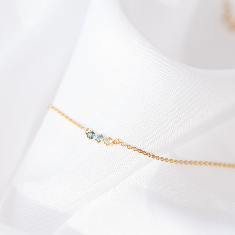 Minimalistický náhrdelník s drahokamami podľa vášho výberu Mina 100770